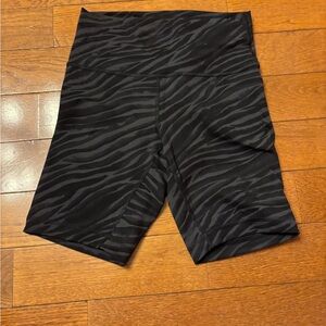 Lululemon Black Zebra Print Biker Shorts